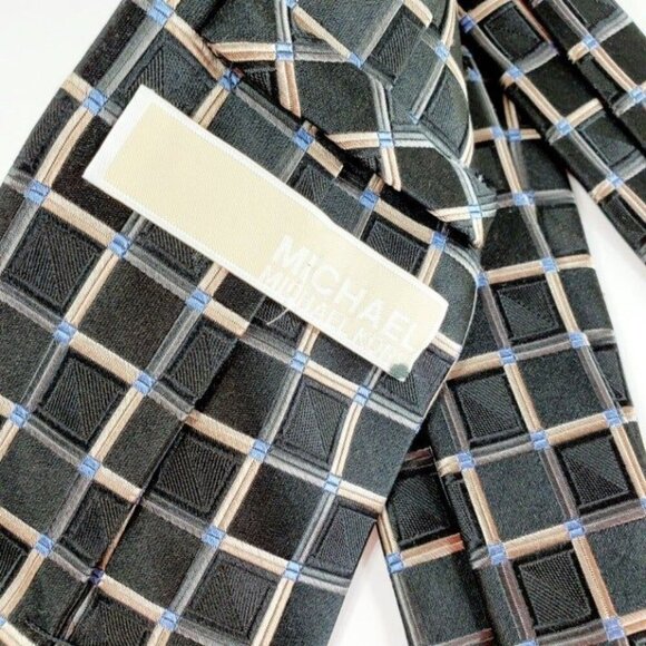 Michael Kors Neck Tie Silk Mens Geometric Square Business Regular Accessories - Picture 3 of 7